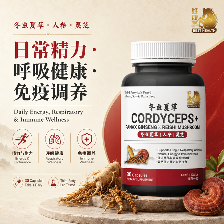 Cordyceps+ 冬虫夏草 | Panax Ginseng X Reishi Mushroom